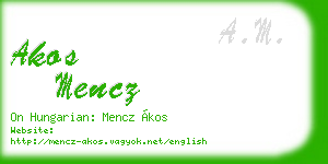akos mencz business card